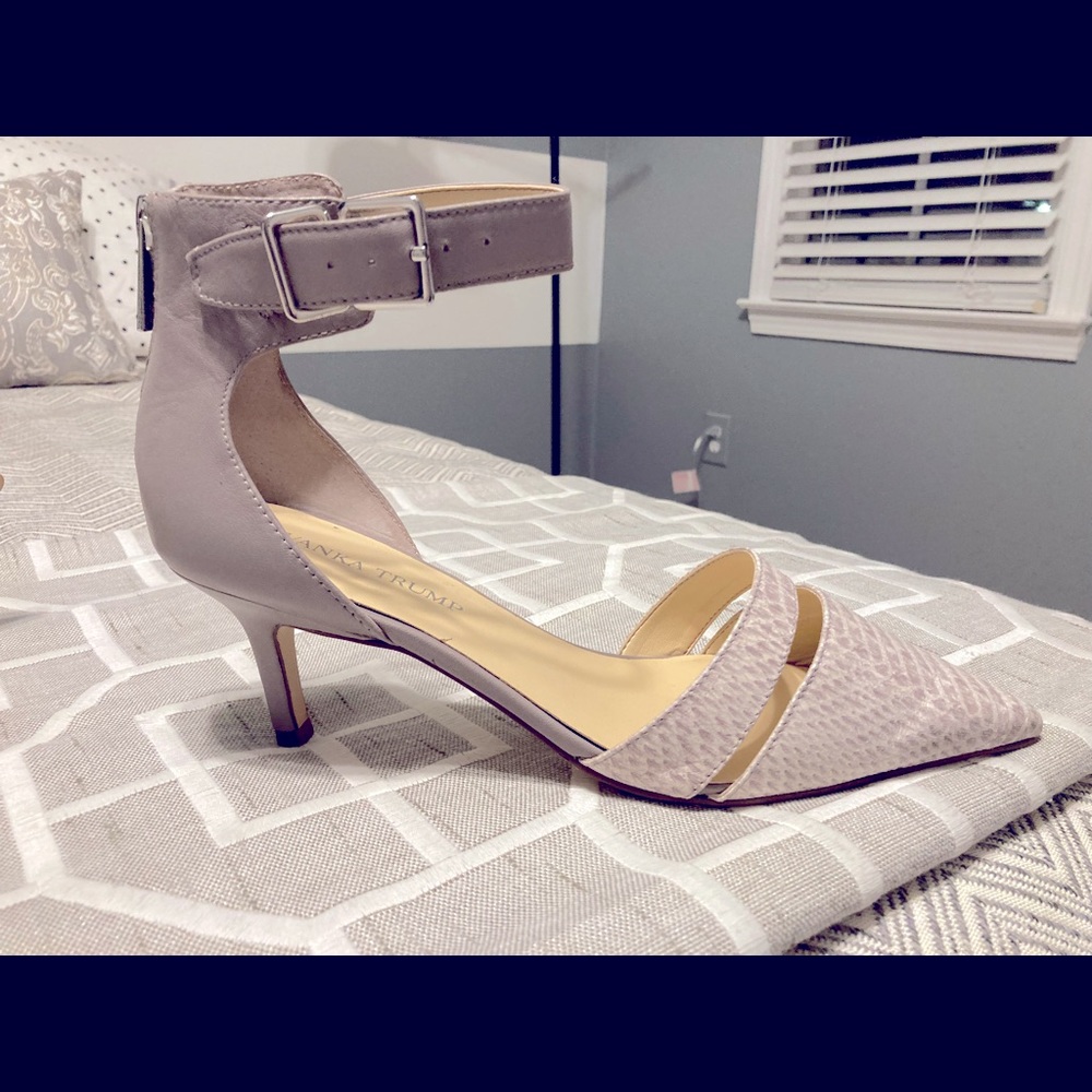 Pair gorgeous low heeled pumps with ankle strap